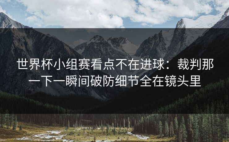 世界杯小组赛看点不在进球:裁判那一下一瞬间破防细节全在镜头里 世界杯小组赛看点不在进球:裁判那一下一瞬间破防细节全在镜头里